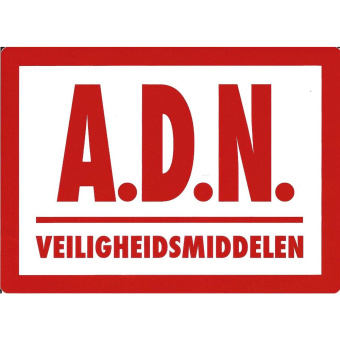 Marine ADN Safety Equipment Identification Sticker, Dutch, Soft PVC, 170×130 mm