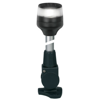 Hella Marine 2LT-980-960-361 - 2 NM NaviLED 360 All Round White Fold Down Pole Navigation Lamp, 34inch / 865mm - Black Base