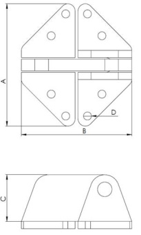 Hollex Hatch Hinge 83x76mm