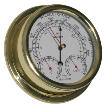 Altitude Barometer/Thermometer/Hygrometer Brass Ø150 mm