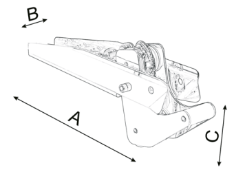 Allpa Stainless Steel Anchor Bow Roller, A=550mm, B=80mm, C=80mm (Tilting, Up To 20kg)
