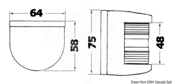 Osculati 11.415.03 - Utility 77 Black/White 225° Bow Navigation Light