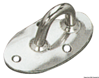 Viadana Stainless Steel Vertical Eye Plate with Curved Mast Base for Spinnaker Pole, Ø60 mm Mast