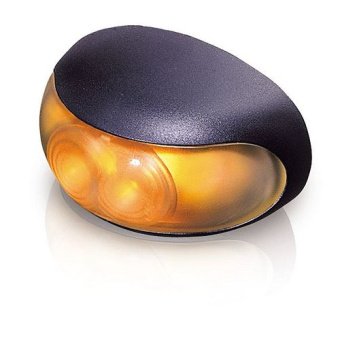 Hella Marine 2XT 959 630-151 - Amber Light Surface Mount LED Courtesy Lamps, 8-28V DC, Amber LED - Black Shroud