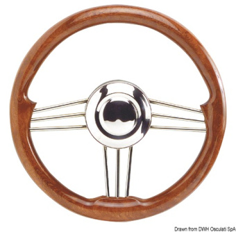 Osculati 45.174.35 - SS+Mahogany Steering Wheel 350 mm