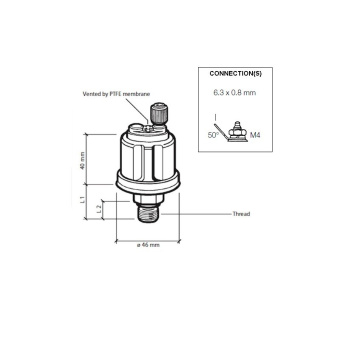 VDO 360-081-037-011C - Pressure Sender 25Bar (E/Ret) M10 x 1