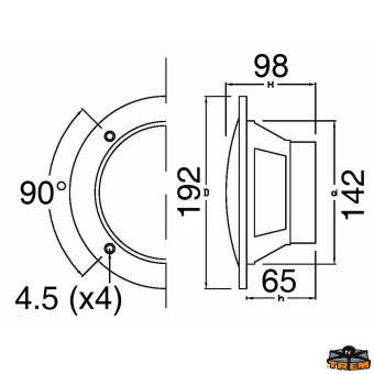 Trem L4601525 - Pair of Watertight Loudspeakers White 5,25” 4 KITs