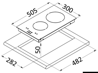 Osculati 50.707.82 - 2 Burner Glass Ceramic Hob