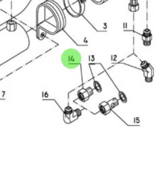 Nanni Diesel 43360089 - Male-Female 3/8G Spacer Fitting for Gearbox Oil Cooler