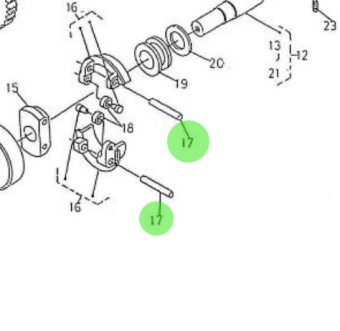 Nanni Diesel 970302847 - Governor Weight Shaft for Injection Pump Camshaft