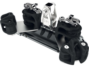 Lewmar 29432816BK - SZ2 TB Car With Upstand + 4 Sheaves + Beckets + Cleat