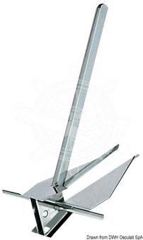 Osculati Danforth Type AISI 316 Mirror Polished Stainless Steel Anchor