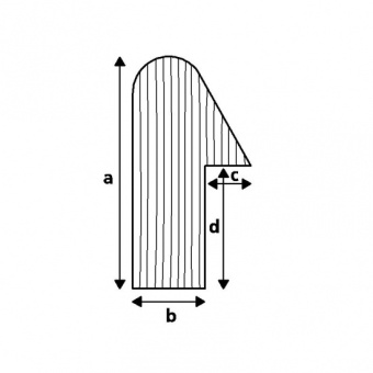 Teak C-Rail Moulding 41x14x8x20mm - 2m