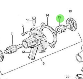 Nanni Diesel 970144304 - Fresh Water Pump Seal Assembly for 2.40HE Engines