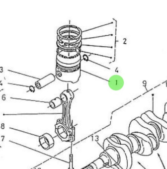 Nanni Diesel 970315155 - Engine Piston for 4.150HE Engines
