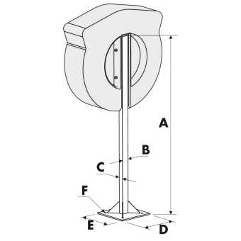 Lalizas 197280 - Pole for Mounting Lifebuoy Ring Container with Door
