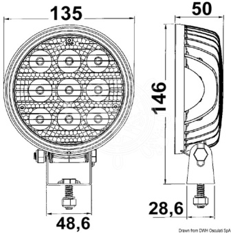 Osculati 13.314.00 - Adjustable 9x3W HD LED Light For A-Frame