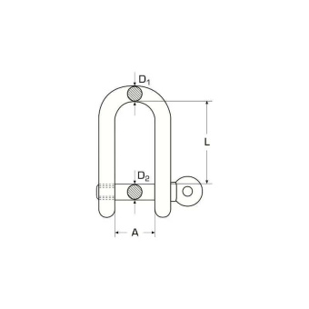 Belship 722504 - Forged Stainless Steel AISI 316 Polished D-Shackle With Eyebolt 4mm (10 pcs)