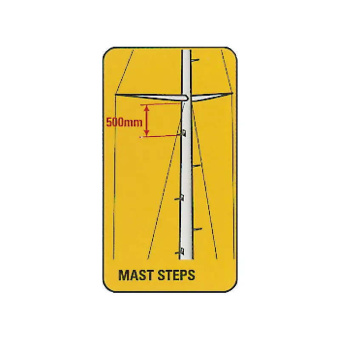 Barton 60750 – Stainless Steel Mast Step, Hinged, Non-Slip Surface, 164x64mm