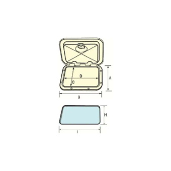 Nuova Rade 198017 - Top Line Hatch, Black, 315x440mm, ISO12216