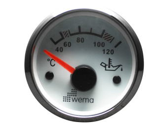 Wema 110671 - Silverline Oil Temp Gauge White