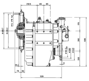Technodrive Hydraulic Marine Gearbox TM360, R=3,50:1
