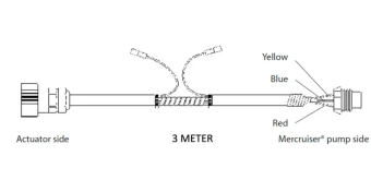 Vetus EC3T3MM - Electrical Cable from Control Box To Mercruiser Trim, 3 meter