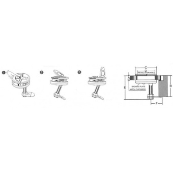 Marine Town AISI 316 Hatch Latch Ø 78 mm With Key