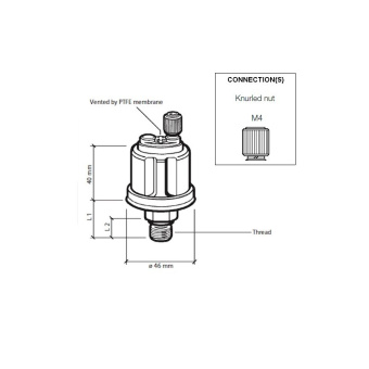 VDO 360-081-029-010C Pressure Sender 0-10 Bar - M10