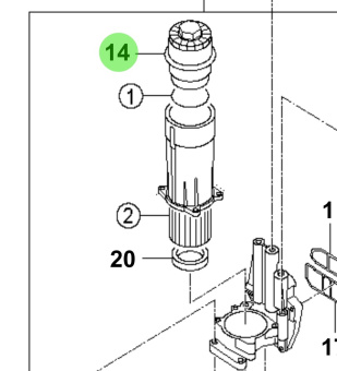 Bukh 26319-3A000 - Oil Filter Cap Assembly for S270J Engines