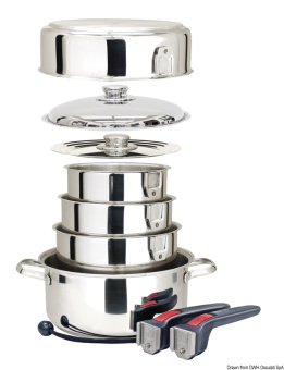Osculati 48.700.01 - Stackable Pots/Pans Stainless Steel Inside