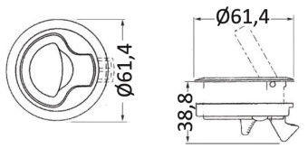 Osculati 38.147.01 - Flush Pull Latch Black Nylon Without Lock