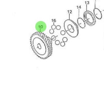 Nanni Diesel 970142125 - Injection Pump Gear for 2.40HE Engines