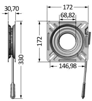 Osculati 48.648.03 - Stainless Steel Rotating Base Guided + Snap Lock