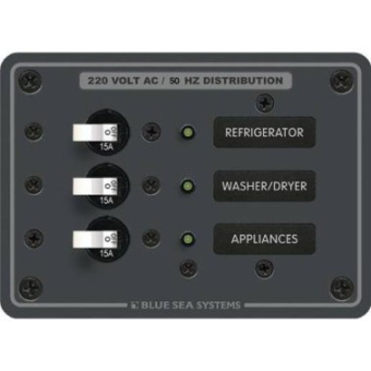 Blue Sea AC Panel 3 White Toggles