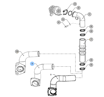 Vetus VFP01656 - Exhaust Pipe for Stern Drive Volvo 290 A