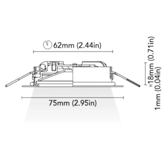 BCM Ceiling Downlight Malibu 75A Brass Burnished 2W 10-30V 2700K IP66