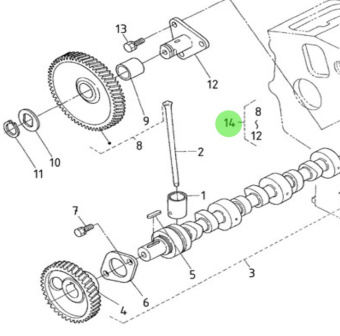 Nanni Diesel 970141112 - Idler Gear Bushing for Camshaft Assembly