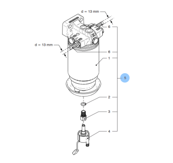 Vetus 17-8652 - Water Separator including Sensor for VD4/VD6