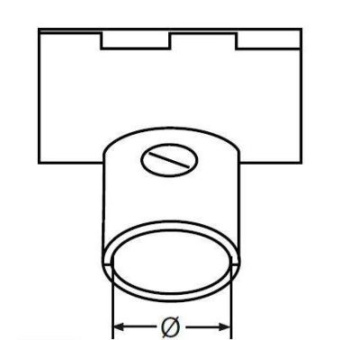Euromarine Straight 90° Hinged Tee A4 - Ø22mm