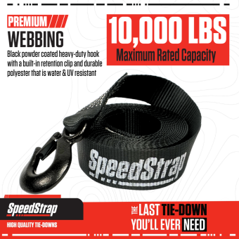Speedstrap Winch Strap, 6 Meter Trailer Strap With Hook