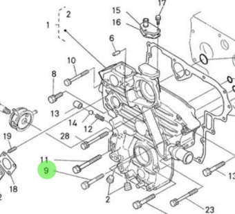 Nanni Diesel 970312954 - Timing Gear Case Bolt for N4.60 Engines