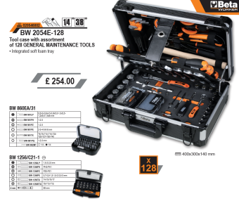 Beta 020546002 - 128-Tool Compact Case 2054E-128