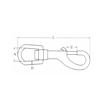 AISI 316 Snap Hook With Swivel Eye 80mm