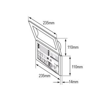 Nuova Rade 195265 - Case Cover F/Radio/CD, 110x235mm, Smoked Transparent