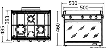 Osculati 50.380.00 - Gas kitchen "Topline" series TECHIMPEX