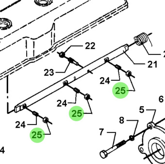 Bukh 510A1206 - M5 Nut DIN 934 for DV24RME, DV29RME, DV32, DV36, and DV48 Engines