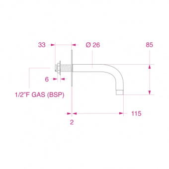 Barka 03.11.02001 - Matt Black Painted Brass Bulkhead Mounting Fixed Spout With Aerator