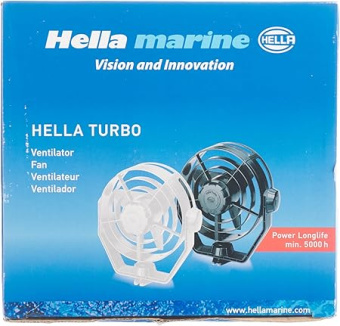 Hella Marine 8EV 003 361-002 - 2 Speed ‘Turbo’ Fan, 12V DC, Black Housing