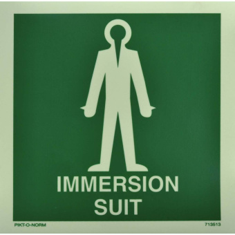 Marine Immersion Suit Location Identification Sticker with Text, Luminescent Soft PVC, 150×150 mm